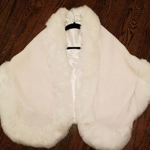 Faux fur shawl jacket